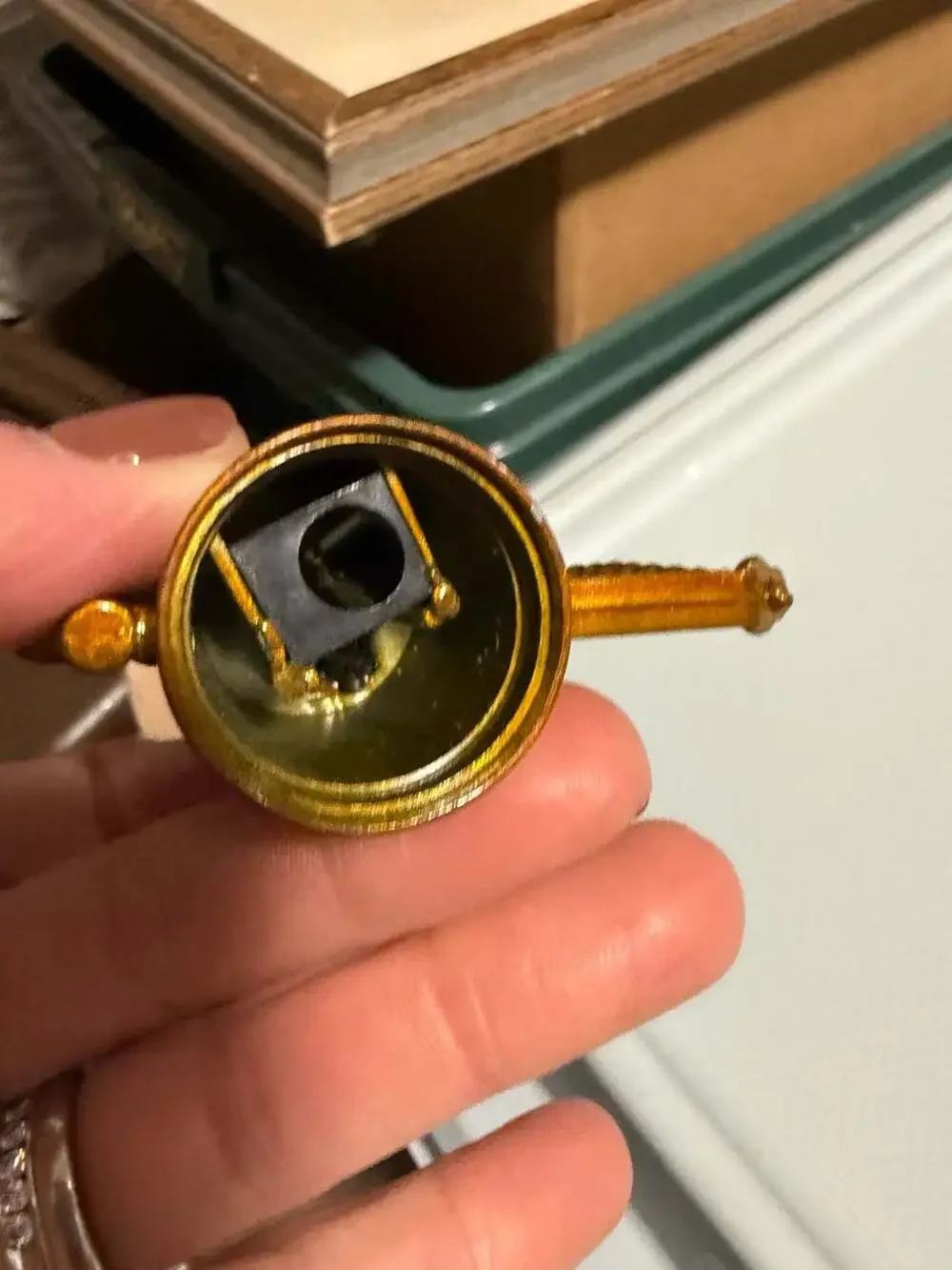 Vintage Blow Torch Miniature Pencil Sharpener Gold Metal